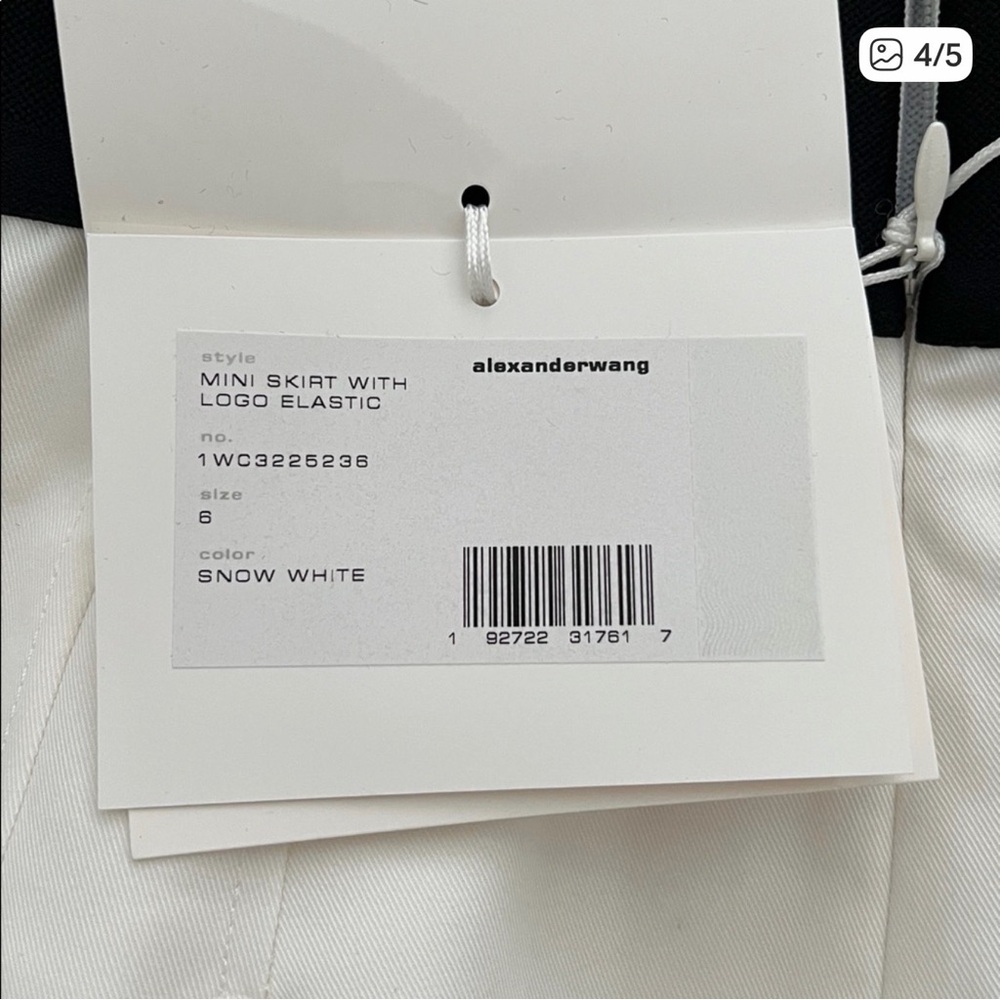 Alexander Wang logo elastic skirt in cotton tailoring - Picture 4 of 5